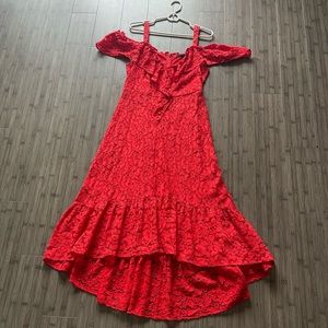 Bcbg size small high low red dress